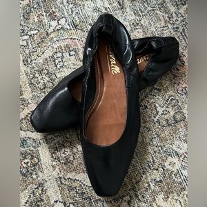 L'Intervalle Black Square Toe Flats